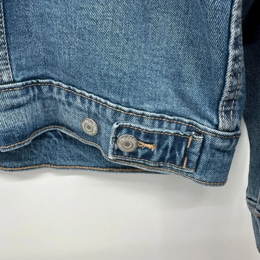 Old‎ Navy Denim Jacket Plus Size XXL Trucker Stretch Jean Pockets Minimalist New - Picture 9 of 13